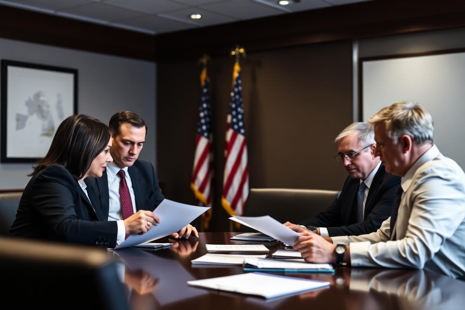 Defense compliance professionals reviewing CMMC documentation